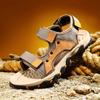 Large Size Sandals Men's Leather Summer Wear Non-slip and Wear-resistant Thick-soled Outdoor Mountaineering Beach Driving Sandals