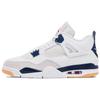 Air Jordan 4 SB 'Navy' Abrasion Resistant Mid Top Vintage Basketball Shoes Unisex White Blue Skateboard Shoes DR5415-100