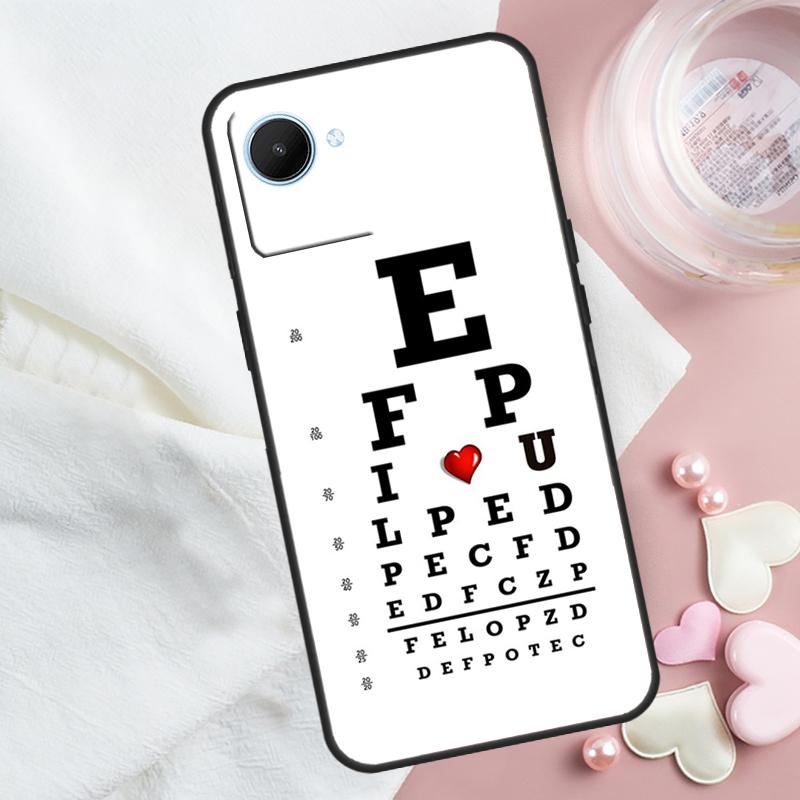 Vision Test Chart For Realme 14 10 11 12 13 Pro Plus GT 6 5 6T GT7 Pro C61 C55 C53 C51 C21Y C25S C75 C67 Case