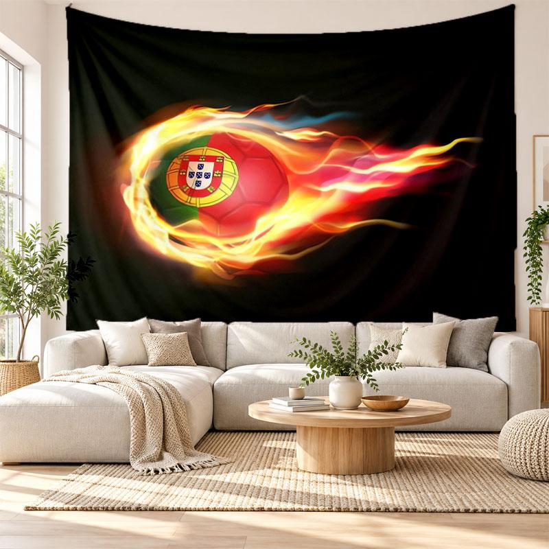 Portugal national football team Wall Tapestry, Soft Fabric Wall Hanging, Decorative Backdrop For Bedroom Home Wall Art