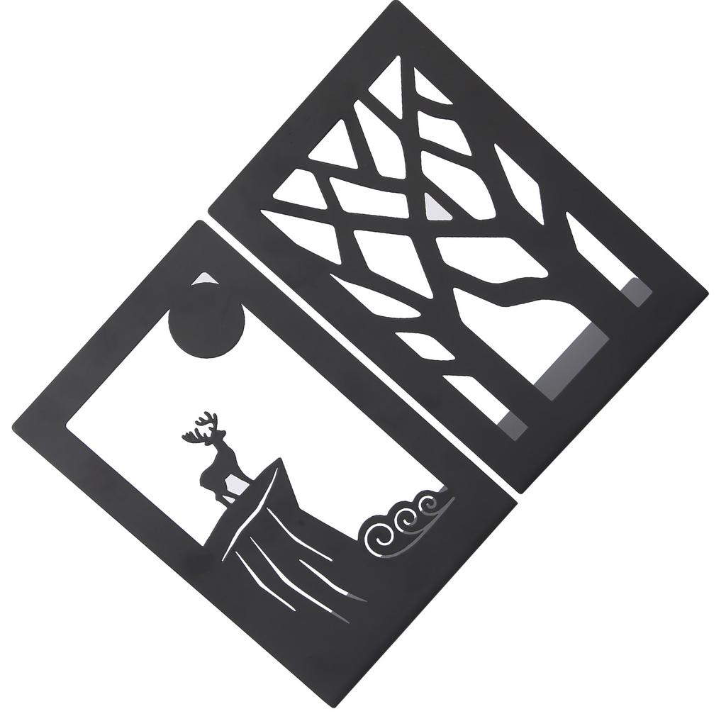 2pcs Metal Bookend Desktop Bookshelf Storage Book Documents Divider Craft Supplies(Tree Deer )