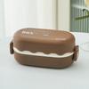 850 мл Bento Box Двухслойная сетчатая конструкция Большая вместимость Пищевой пластик Многофункциональный офисный работник Термо-ланч-бокс Товары для отдыха на природе