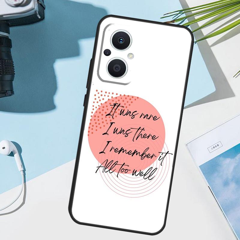 Чехол для OPPO Reno 12F 11F 13F 14F 8T 7 8 Lite 10 11 12 13 14 OPPO Find X9 X8 X6 X5 Pro с текстом песни All Too Well