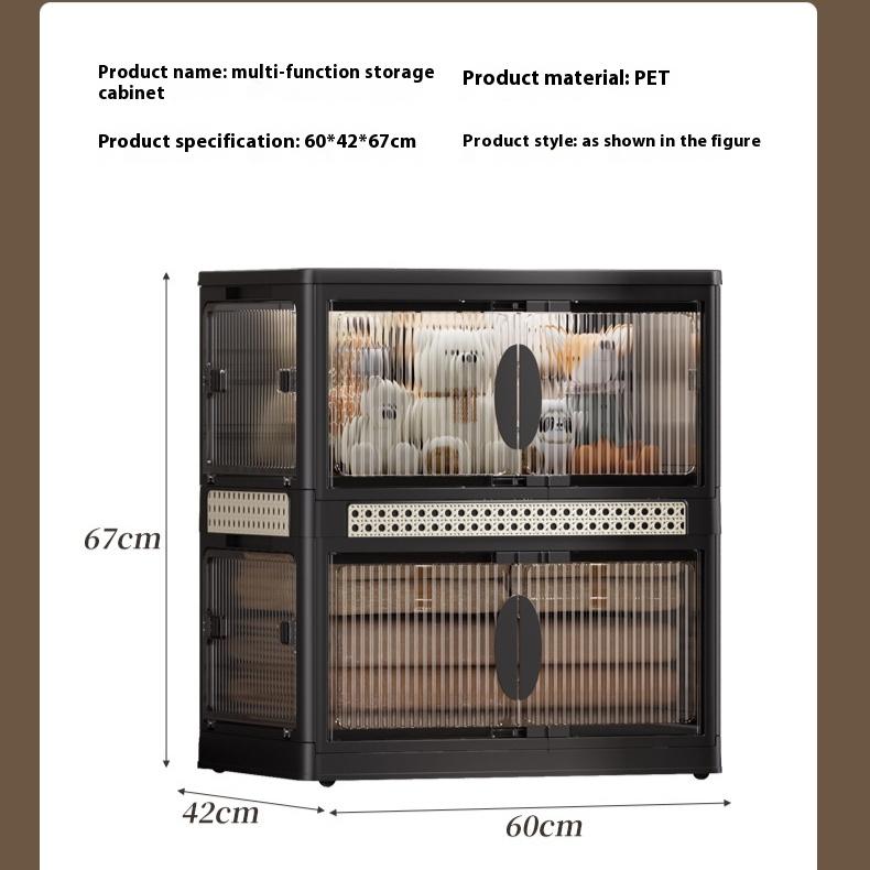 Large-capacity Storage Cabinet, Retro Clothes Sorting Storage Box, Household Seven-door Medieval Clothing Simple Locker