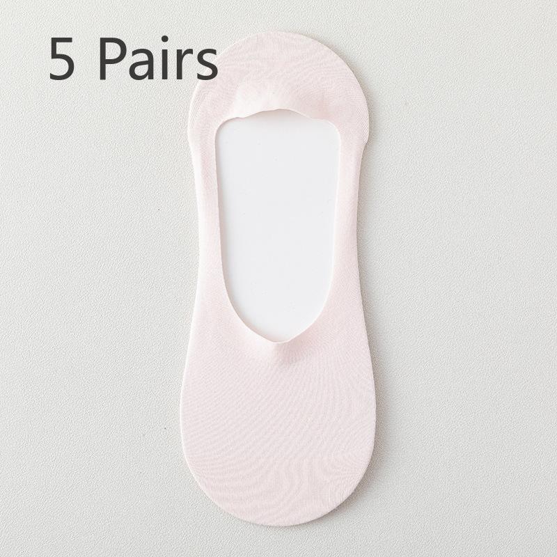5 пар женских тонких носков из чистого хлопка на весну и лето, впитывающих пот, нескользящих, невидимых