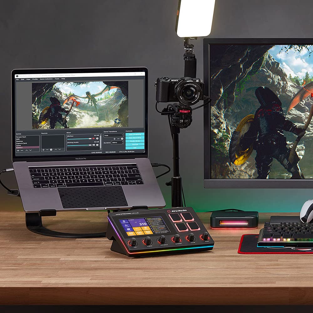 AVerMedia LIVE STREAMER NEXUS AX310 Audio Mixer Control Center for Streamers DV602 &