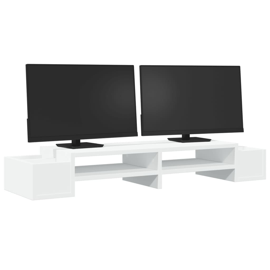Monitor Stand with Storage Space White 100 x 27 x 15 cm Wood Based Material