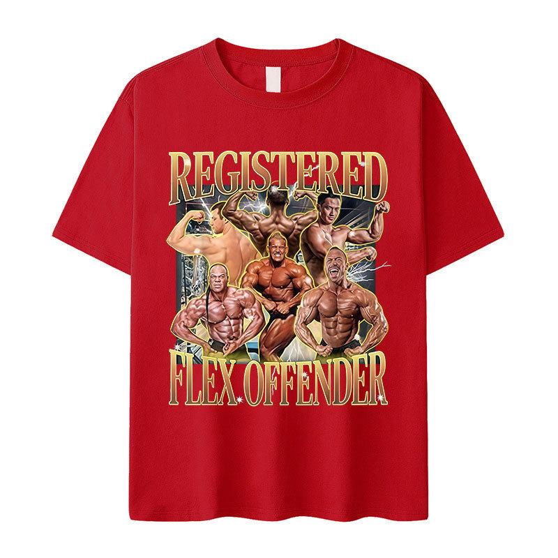 Funny Registered Flex Offender Meme Tshirt Unisex Retro Oversized Short Sleeve T Shirt Fashion High Quality Cotton Tees Streetwear