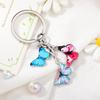 Pendant Accessories Chain Keychain Colorful Butterfly Keychain Crystal Key Key Ring Oil Necklace
