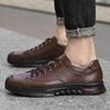 Новинка весны, повседневная обувь из натуральной кожи для мужчин, кроссовки, обувь для вождения на шнуровке, мужская обувь ручной работы на плоской подошве