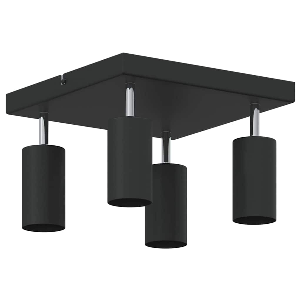 Black Ceiling Spotlight with Spotlights 26 x 26 x 16 cm Metal