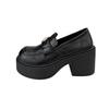 Small Thick High-heeled Jk Small Leather Shoes for Women's 2025 Summer and Autumn New Thick-soled Versatile Retro British Style Loafers