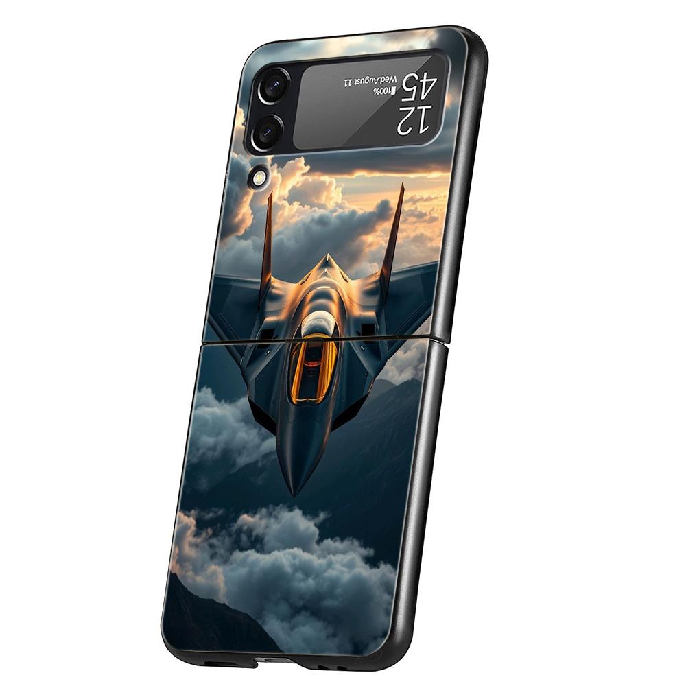 Крутой чехол для телефона с изображением самолета для Samsung Galaxy Z Flip 3 4 5 6 7, Жесткий складной ПК, Чехол для Samsung Z Flip3 Flip4 Flip5