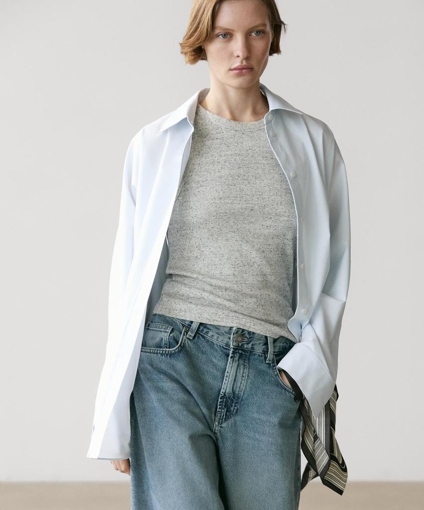Хлопковая рубашка poplin от Masimodutti