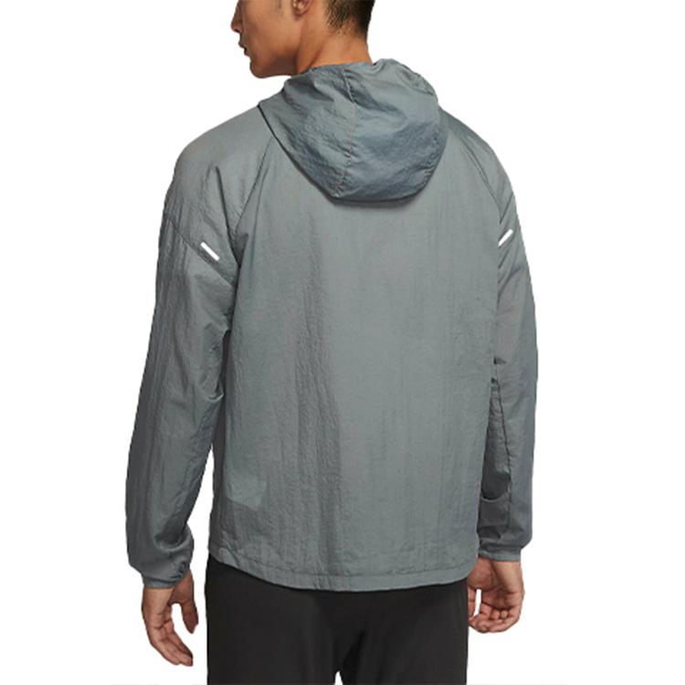 Nike Essential Logo Print Светоотражающая повседневная спортивная куртка с капюшоном Мужская куртка дымчато-серого цвета CU5359-084