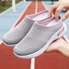 Женская обувь лето новая сетчатая дышащая на одной педали летучая тканая мягкая подошва повседневная обувь женская универсальная полушлепка