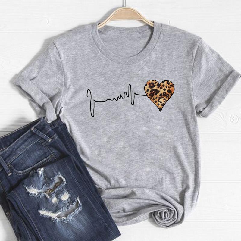 Стильная леопардовая милая одежда, повседневная футболка с коротким рукавом в стиле 90-х, милый стиль, женская футболка с принтом, модная футболка
