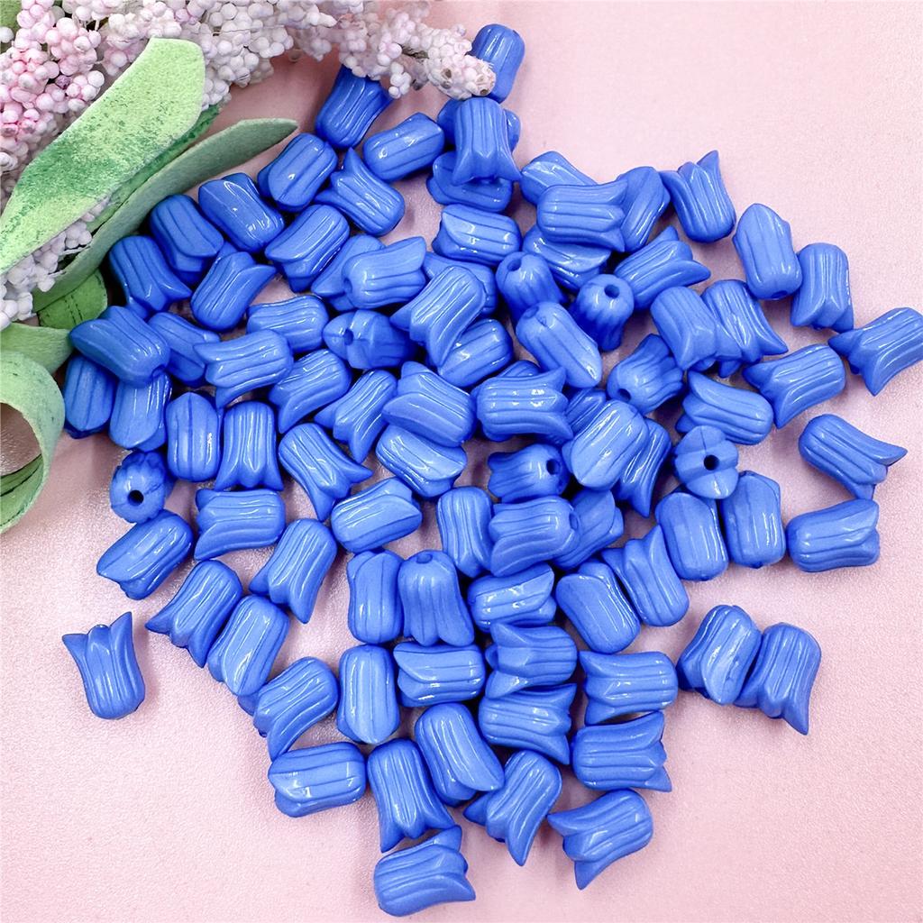 Высококачественные ювелирные аксессуары для изготовления ювелирных изделий 7,5*9,6 мм, браслеты-тюльпаны, акрил, 100 шт., модные свободные бусины, цветы, усовершенствованное ожерелье «сделай сам»