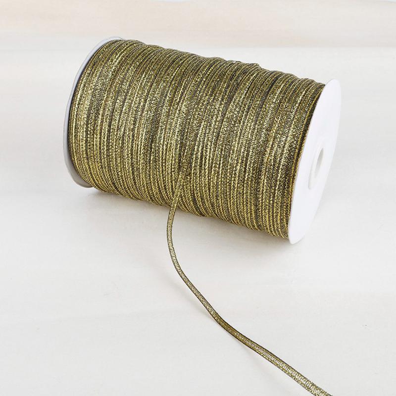 Товары для вечеринок Шелковая лента Модный материал 3 мм 20 ярдов Цветные ленты с зеленым луком Украшение Подарочная коробка Упаковка Лента 1 рулон Золото Серебряный цвет