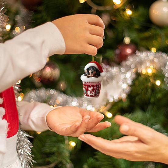 Dachshund Advent Calendar 2025 24 Days Christmas Countdown Calendar with Funny Cup Dachshunds Pendants Collectible Acrylic Xmas Tree Ornaments Set