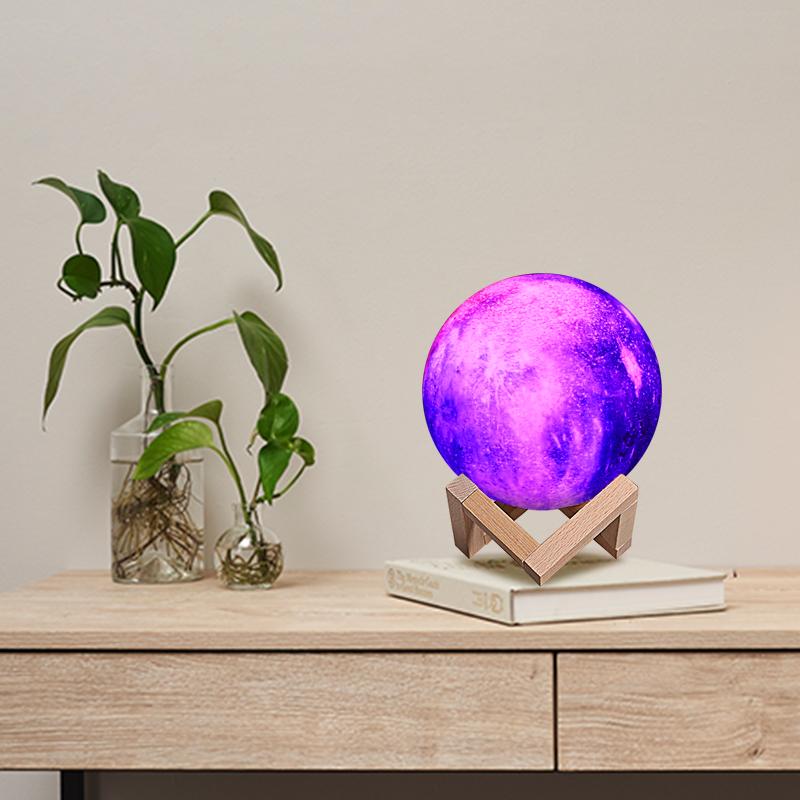 Smart Remote Control Dimming Color Changing Moon Lamp Small 3D Decoration Wireless Speaker Moon