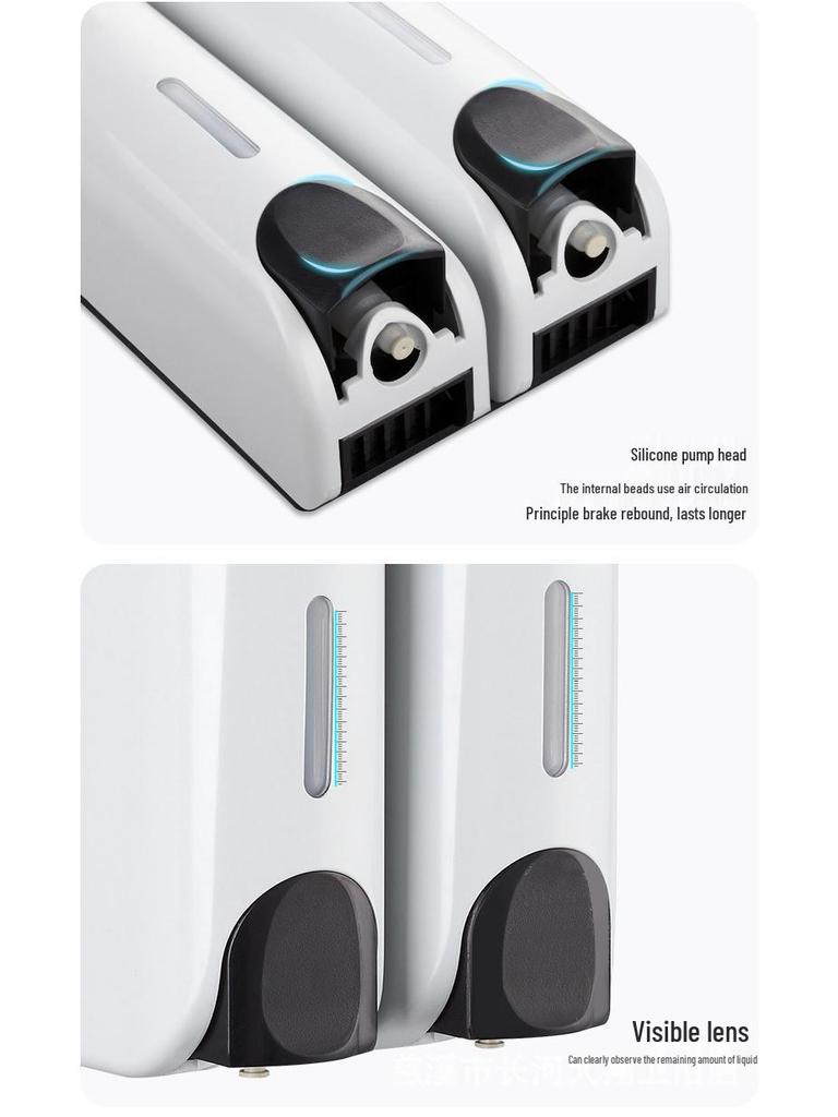 Dual-Head Wall-Mounted Soap Dispenser for Hotels and Guest Houses