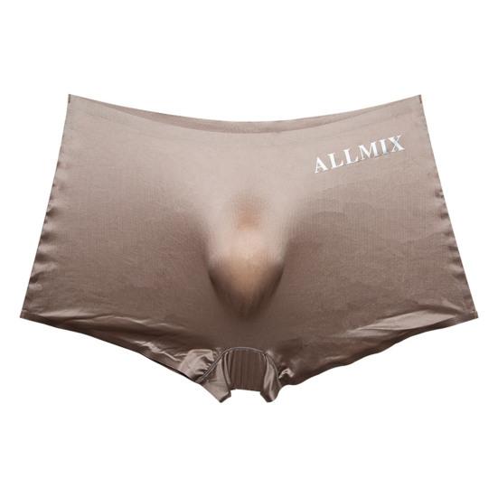 Мужские 3D U-выпуклые шорты, трусы со средней посадкой и эластичным поясом с буквенным принтом, нижнее белье из ледяной шелковой ткани