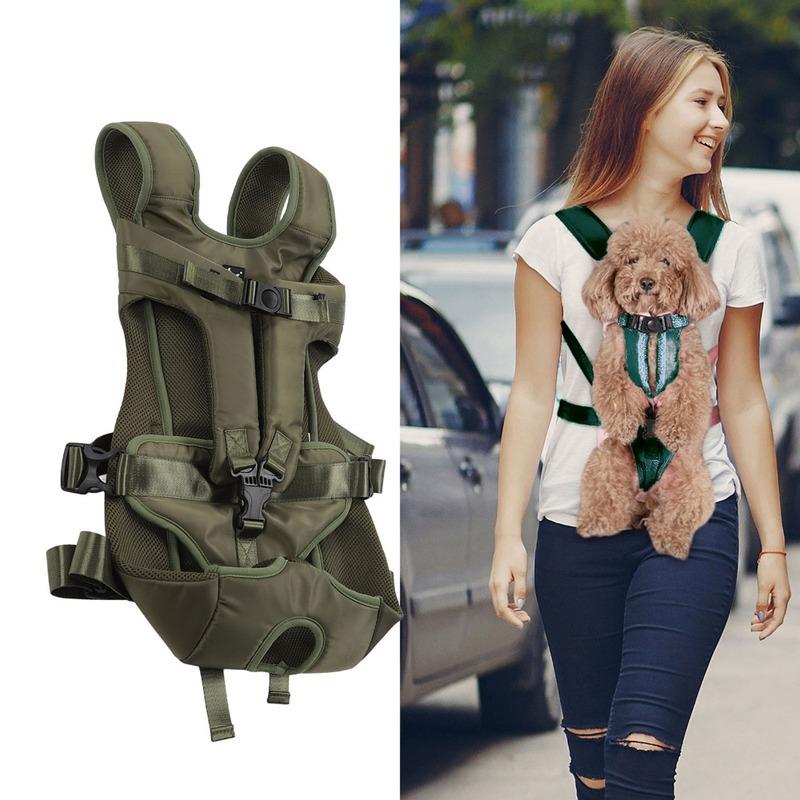 Large Capacity Pet Chest Carrier Dual Shoulder Strap Breathable Mesh Cat Shoulder Carrier Wrap Around Fit Multi Size Option