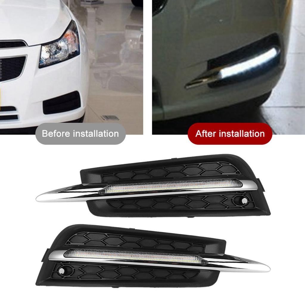 Car LED Daytime Running Lights Fog Lamp 6000K High Brightness Vehicle DRL Lamp