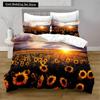 Yellow Sunflower King Queen Bedding Set Blossom Flowers Duvet Cover Blue Butterfly Floral Quilt Cover Polyester Comforter Cover