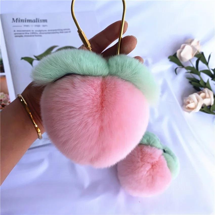 1 пара подвесок в виде персика, кроличья шерсть, украшение в виде сердца, автомобильная розовая сумка, брелок для ключей, Sailor Moon, Honkai Star Rail