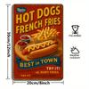 Vintage Hot Dogs Metal Sign - Aluminum Engraved Wall Art for Retro Food Decor