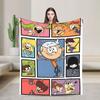 L-Loud Houses Family Cartoon Plush Throw Blanket For Couch Chair Sofa Bed Airplane Travel Flannel Bedspread Bed Cover