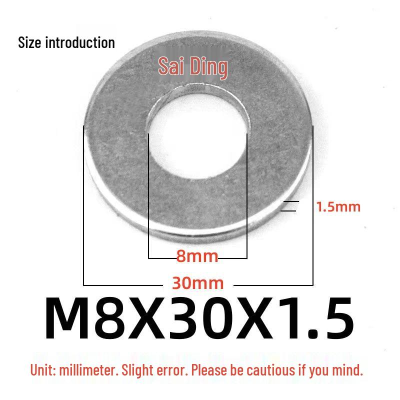 GB96 Zinc-Plated Iron Flat Washer 4.8 Grade, Oversized and Thickened with Hole
