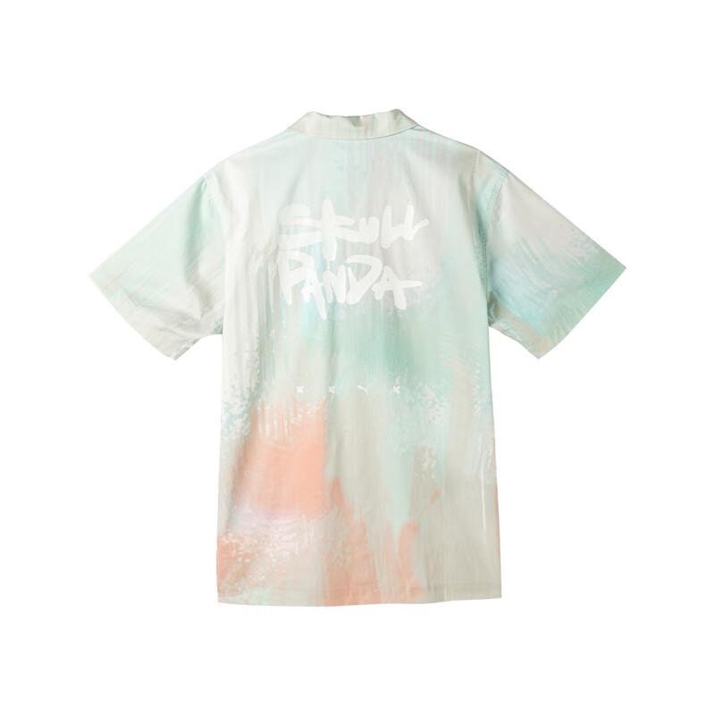 Puma X Bubble Mart Collaboration Свободная дышащая рубашка с короткими рукавами с принтом по всей поверхности, рубашки унисекс, белые 534817-99