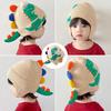Children Hat Cartoon Dinosaur Design Knitted Hat Soft Warm Ear Protection Kids Animal-themed Hat Winter Accessory