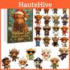 Cow Highland Style Christmas Countdown Calendar Blind Box Acrylic Pendant Decor