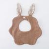 Newborn Cotton Crepe Bibs Cute Rabbit Ear Wavy Edge Saliva Towel Baby Gauze Absorbent Drool Bib