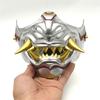 Half Face Mask Halloween Cosplay Mask Masquerade Mask Party Mask Japanese Mask Devil Samurais Mask for Carnivals