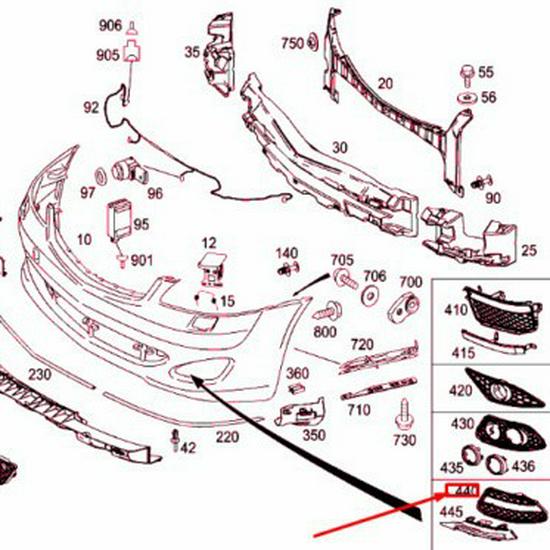Mercedes-Benz W221 S300 Front Bumper Fog Light Frame Accessories (2218851722, 2218851822)