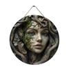 Natural Wood Wall Art Plaque with Tree Goddess Pattern Indoor Decorative Piece Elegant Hanging Sign for Home Garden Gift