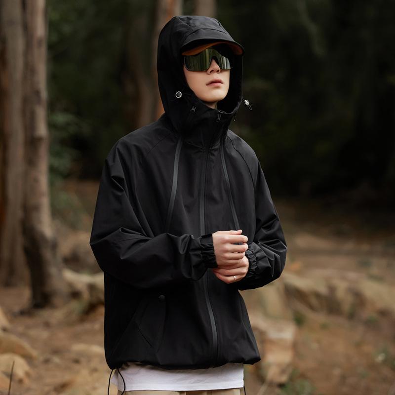 Весенняя новая куртка с капюшоном для пары, повседневная куртка для активного отдыха, модное мужское пальто