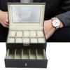 Двухслойный футляр для часов, футляр для хранения очков с 5 ячейками, футляр для часов с 10 ячейками (черный)