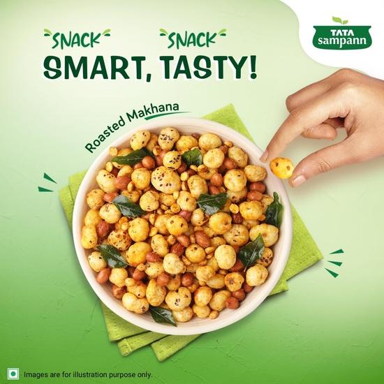 TATA Sampann Орехи лисы с высоким содержанием белка (Пхул Махана) 200 г с 12 жизненно важными питательными веществами, богатыми клетчаткой, естественным образом не содержащими жиры, рекомендованными шеф-поваром Ранвиром Браром