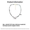 Necklace baroque sugar cube broken silver clavicle chain small fresh classy neck chain