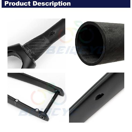 Carbon Internal Cables Fiber Road Front Fork Thru Axle  Disc Brake Racing Road Fork 700*32C Tapered Tube Cyclocross Rigid Fork