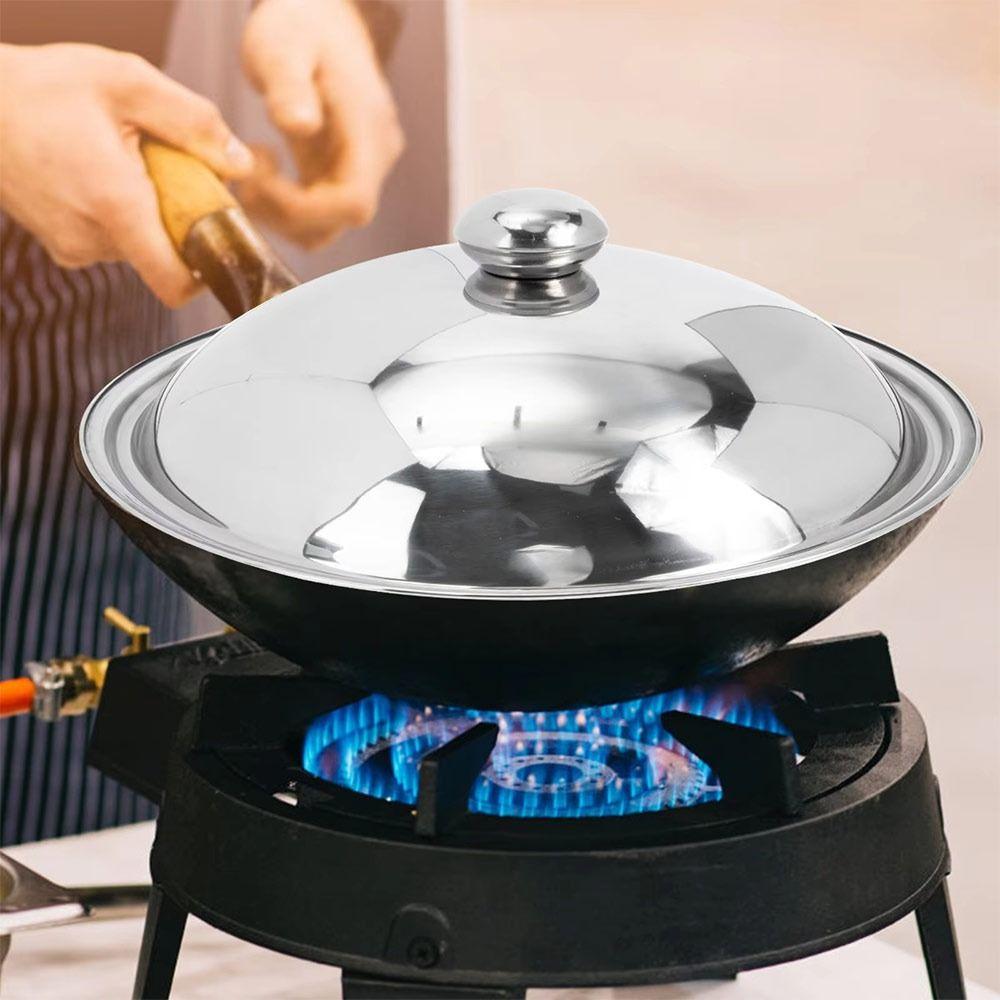 Stainless Steel Wok Pot Lid 28-42cm Kitchen Food Lid New Bowl Cover Restaurant Kitchenware