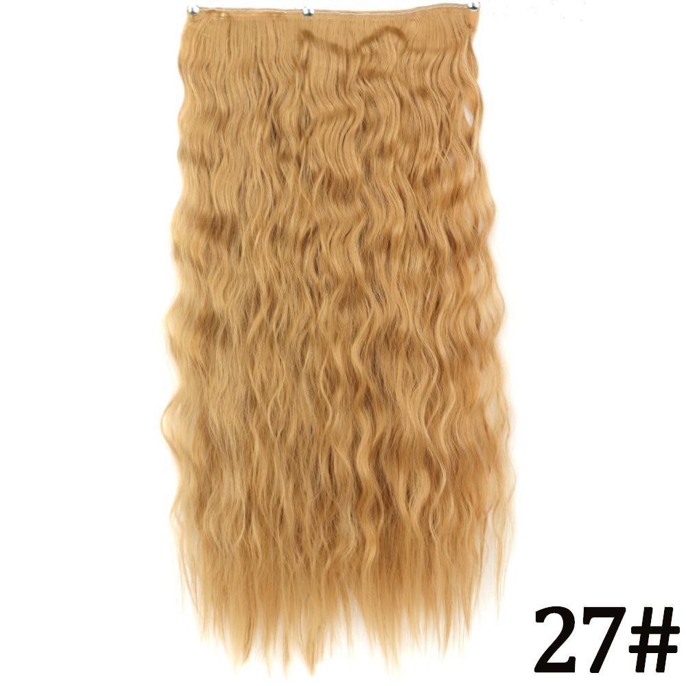 MERISIHAIR Длинные волнистые синтетические волокна 22 дюйма 5 зажимов для наращивания волос Волнистые прямые волосы Черный Коричневый Блондинка Повседневная одежда