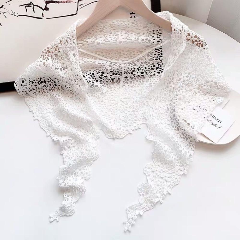 Trendy Lace Trim Fart Curtain Hollowed-out Slim Fit Triangular Headscarf Pretty Y2K Apron Wrap Skirt Summer