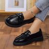 2024 новые весенние и осенние женские повседневные туфли маленькие кожаные туфли женские туфли с круглым носком женские туфли на платформе одинарные женские